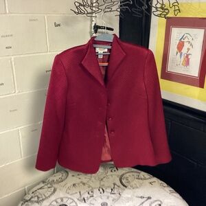 Talbots BURGUNDY. Tweed Blazer Size 6